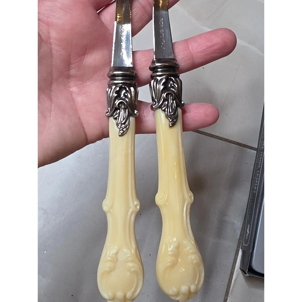 Oxford Inox 18/10 Italy Salad Serving Set Cream Resin Handle Stainless Steel 2pc